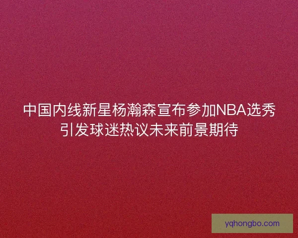 中国内线新星杨瀚森宣布参加NBA选秀引发球迷热议未来前景期待